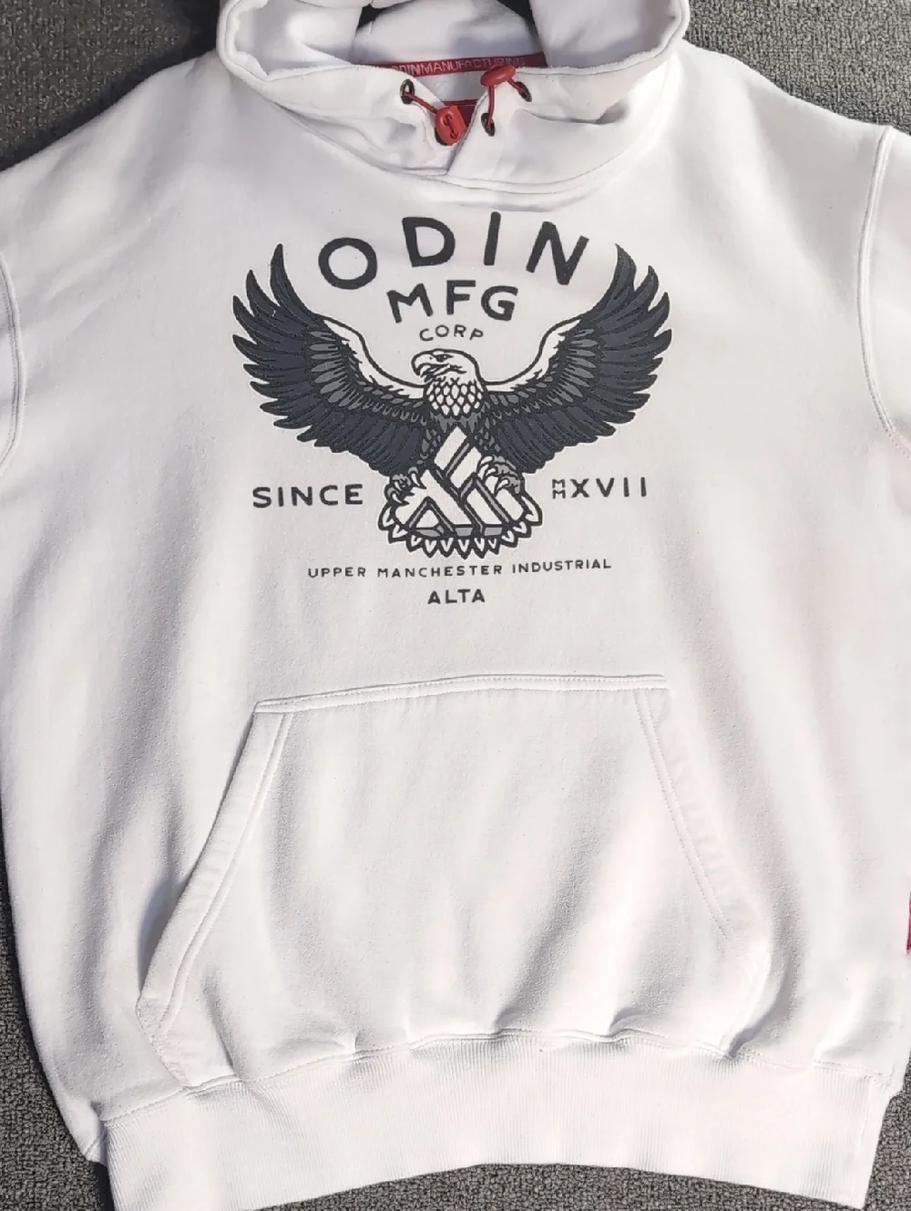 Odin Mfg Corp Alta Heavyweight Pullover Fleece Hoodie Size Large in White